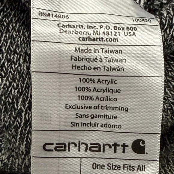 Carhartt Knit‎ Cuffed Beanie A18-019 Gray Acrylic Winter Hat - Picture 4 of 7